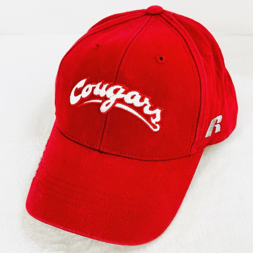 Washington State Cougars Russell Script Hat Cap Adjustable Strapback NCAA Red